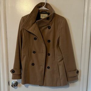Thread & Supply Tan Double-Breasted Pea Coat